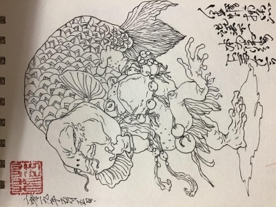 浮世插画线稿